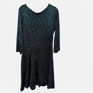 Worth charcoal gray geometric long sleeve dress large L like new
